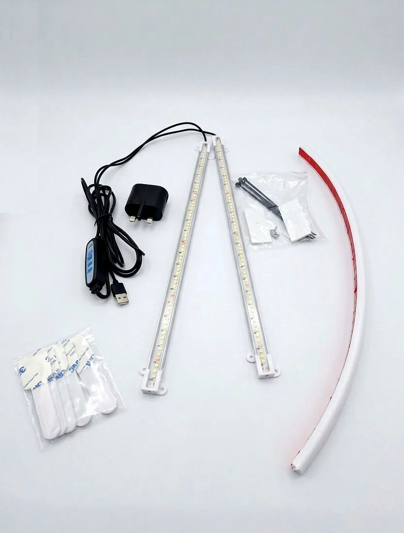 Under cabinet grow light kit — LED strips, timer, cable management and fixings